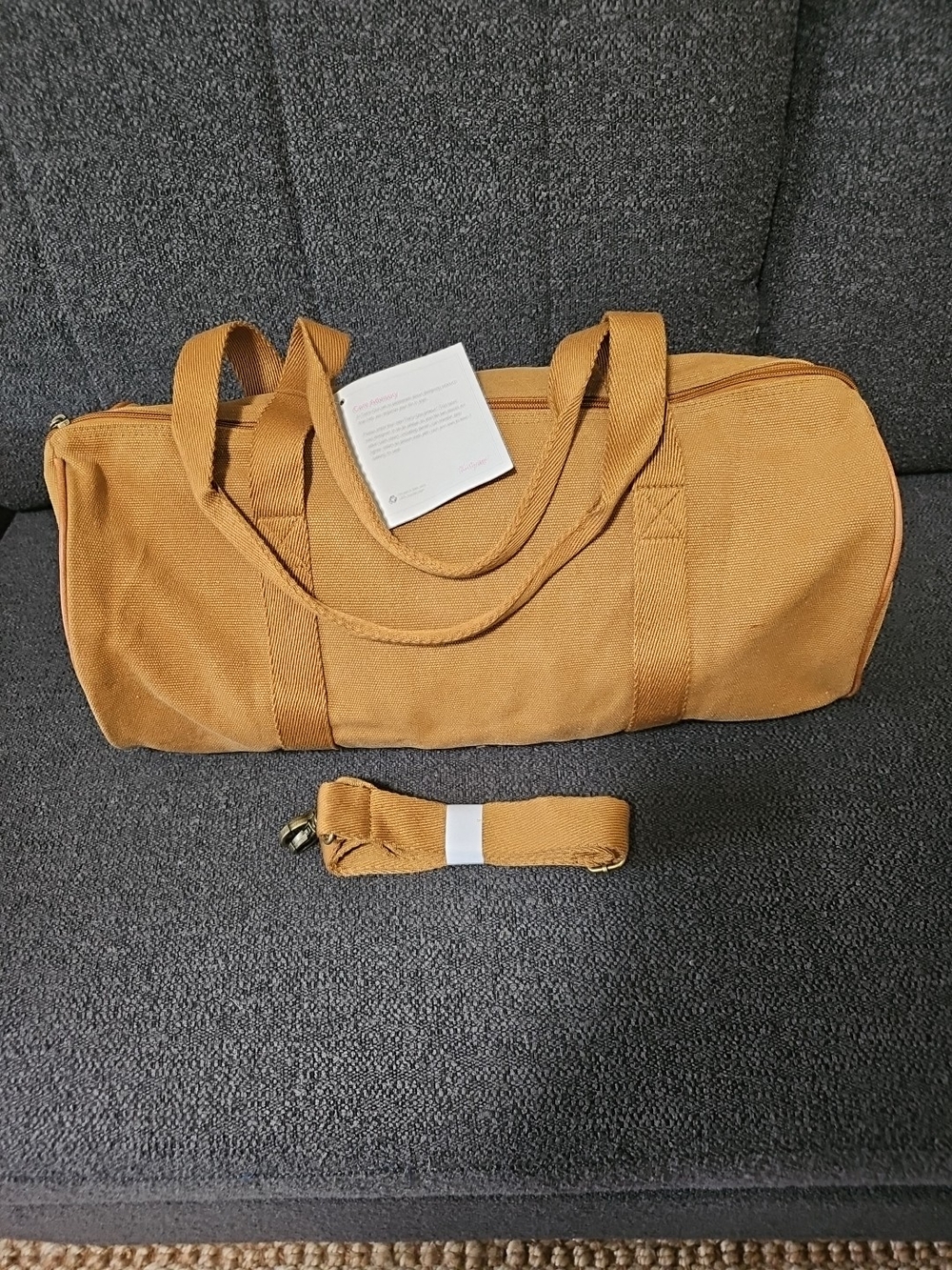 Thirty-One Brown Canvas Tote with Removable Strap